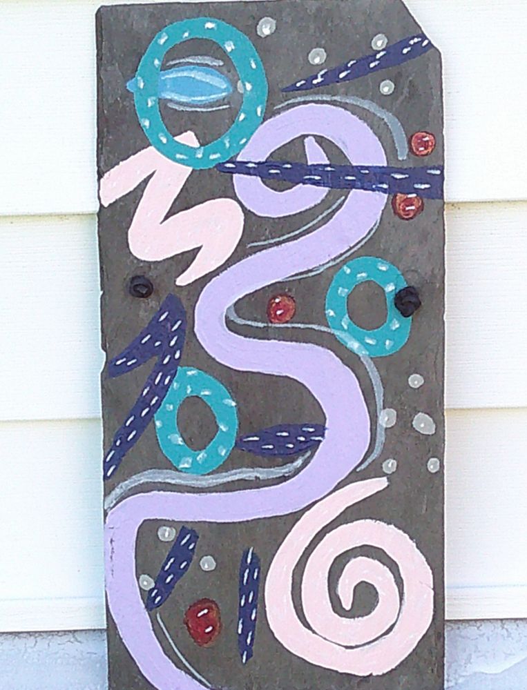"Wiggly Waggly" Original SLATE Painting